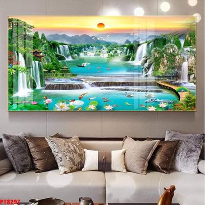 Mua file gốc Tranh sơn thủy thác nước PT8297 (PSD) tại Filetranh.com