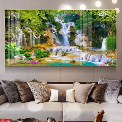 Tải file gốc Tranh sơn thủy thác nước PT8299 (in bạt) quảng cáo