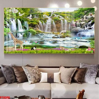 File gốc Tranh sơn thủy thác nước PT8305 (trang trí) phòng làm việc