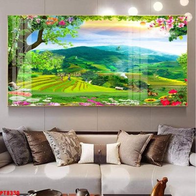 File gốc Tranh sơn thủy thác nước PT8330 (PNG) không nền chất lượng