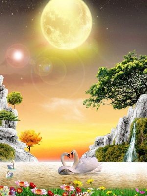 File in mica File phong thủy đứng thác nước PTD1 (ảnh gốc) đẹp