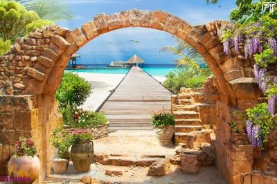 Download file gốc File phong thủy đứng thác nước PTD1006 (in lụa) cao cấp