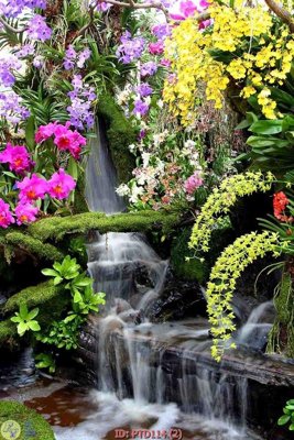 File tranh trang trí File phong thủy đứng thác nước PTD114 (tải file gốc)