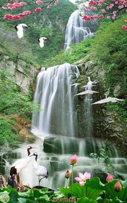 Tải file File phong thủy đứng thác nước PTD124 (ảnh gốc) in tranh kính