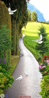 Hình ảnh file gốc in trần nhà File phong thủy đứng thác nước PTD156