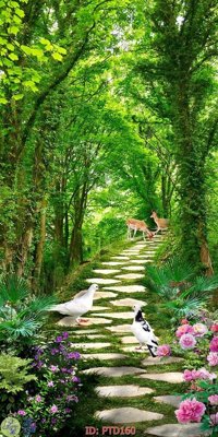 Download file File phong thủy đứng thác nước PTD160 (gốc) in mica ốp bếp