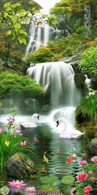 Tải file gốc File phong thủy đứng thác nước PTD194 (để in lụa)