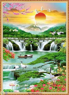 Ảnh gốc File phong thủy đứng thác nước PTD195 (độ nét cao) in tráng gương