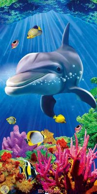 File gốc in tráng gương File phong thủy đứng thác nước PTD199 chi tiết