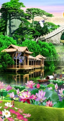 File ảnh gốc File phong thủy đứng thác nước PTD2000 (chuyên in mica)