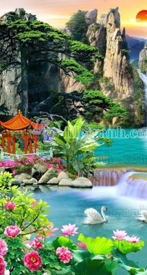 Tải file File phong thủy đứng thác nước PTD2001 (ảnh gốc) in gạch men