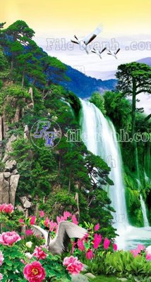 Tải file File phong thủy đứng thác nước PTD2044 (ảnh gốc) in tráng gương