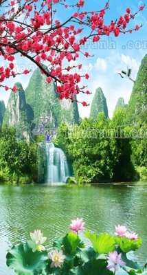 File gốc File phong thủy đứng thác nước PTD2061 (phong cách) châu Âu