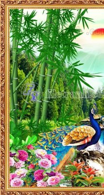 File tranh File phong thủy đứng thác nước PTD2062 (gốc) chủ đề thiên nhiên