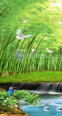 Tải file File phong thủy đứng thác nước PTD2072 (gốc) in ấn chất lượng