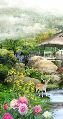 Tải file gốc File phong thủy đứng thác nước PTD2074 (in không vỡ ảnh)