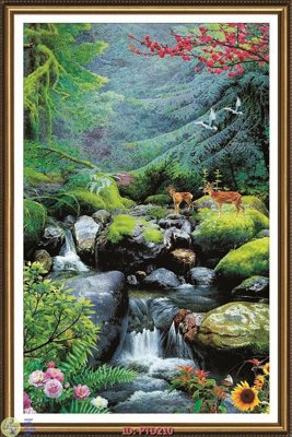 Tải file File phong thủy đứng thác nước PTD210 (PSD) cho in tranh kính