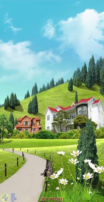 File gốc File phong thủy đứng thác nước PTD211 (in mica) làm bảng hiệu