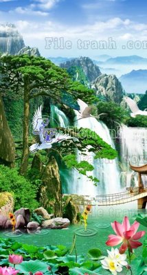 Tải file File phong thủy đứng thác nước PTD2117 (ảnh gốc) file TIFF