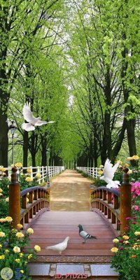 File gốc in ấn File phong thủy đứng thác nước PTD213 độ phân giải cao