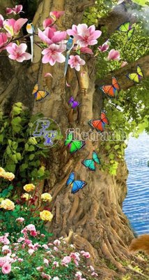 File gốc File phong thủy đứng thác nước PTD2133 (trang trí) phòng làm việc