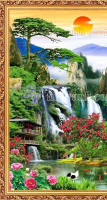 Tải file File phong thủy đứng thác nước PTD2138 (gốc) in ấn chất lượng