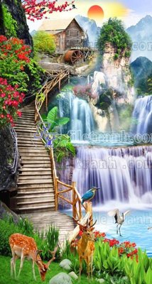 Tải file gốc File phong thủy đứng thác nước PTD2144 (in tráng gương) siêu đẹpFile tranh gốc File phong thủy đứng thác nước PTD2144 chất lượng cao