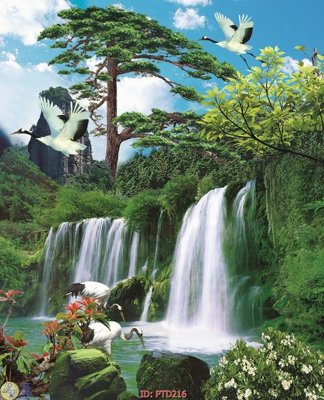 Tải về hình ảnh gốc File phong thủy đứng thác nước PTD216 sắc nét