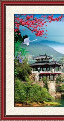 File tranh trang trí File phong thủy đứng thác nước PTD2164 (file gốc)