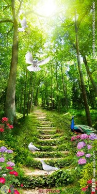 File gốc File phong thủy đứng thác nước PTD245 (in mica) làm quà tặng