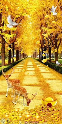 File tranh gốc PSD File phong thủy đứng thác nước PTD259 còn nguyên layer