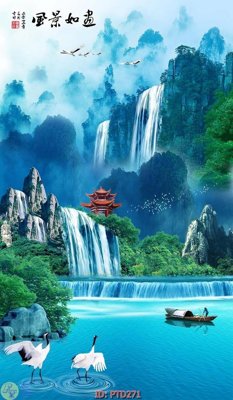 Tải file File phong thủy đứng thác nước PTD271 (PSD) cho in ấn quảng cáo