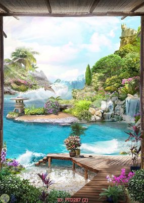 File gốc File phong thủy đứng thác nước PTD287 (AI/EPS) cho in ấn