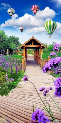 File gốc File phong thủy đứng thác nước PTD304 (in lụa) cao cấp