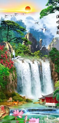 Download file gốc File phong thủy đứng thác nước PTD339 (in mica) trong suốt