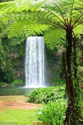 File tranh File phong thủy đứng thác nước PTD388 (gốc) chủ đề trừu tượng