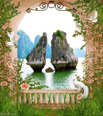 File gốc File phong thủy đứng thác nước PTD393 (in 3D) nghệ thuật