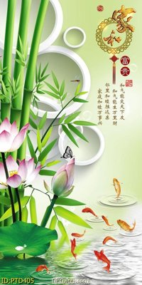 File in lụa File phong thủy đứng thác nước PTD405 (phong cảnh) File phong thủy đứng thác nước PTD405