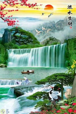 Tải file File phong thủy đứng thác nước PTD40 (ảnh gốc) 300dpi File phong thủy đứng thác nước PTD40