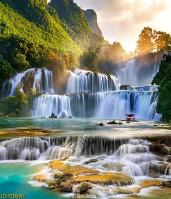 Download file File phong thủy đứng thác nước PTD420 (gốc) in mica cao cấp