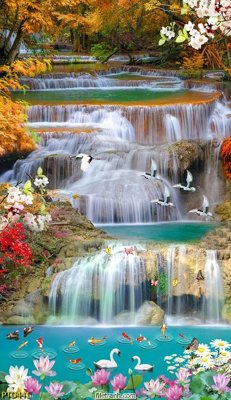 Tải file File phong thủy đứng thác nước PTD441 (gốc) để in ấn ngay