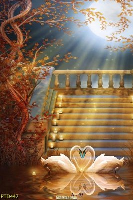 File tranh File phong thủy đứng thác nước PTD447 (file gốc) chuẩn màu in