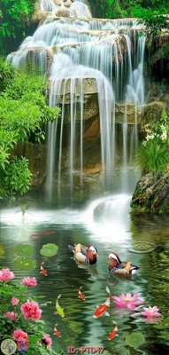 File gốc File phong thủy đứng thác nước PTD47 (bản quyền) cho in ấn