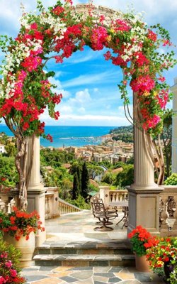 Tải file File phong thủy đứng thác nước PTD496 (gốc) in tranh tráng gương