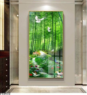 File tranh gốc File phong thủy đứng thác nước PTD532 (bản quyền) Filetranh.com