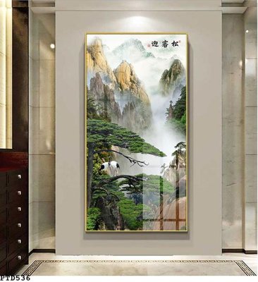 File tranh File phong thủy đứng thác nước PTD536 (gốc) chủ đề động vật