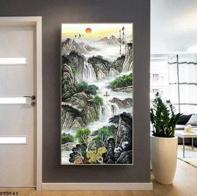 File ảnh File phong thủy đứng thác nước PTD543 (gốc) in biển hiệu