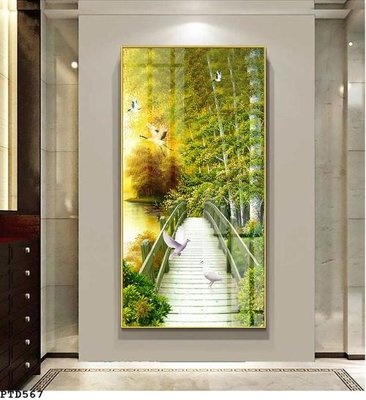 File tranh PSD File phong thủy đứng thác nước PTD567 chất lượng cao