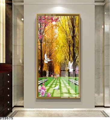 Hình ảnh gốc File phong thủy đứng thác nước PTD575 (để in khổ lớn)