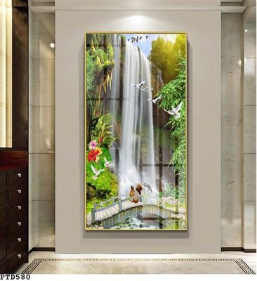 Download file gốc File phong thủy đứng thác nước PTD580 (in mica) trang trí